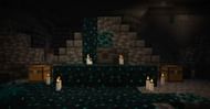 Deep dark cities are rife with sculk growth, much to the Warden's advantage (Image via Mojang).